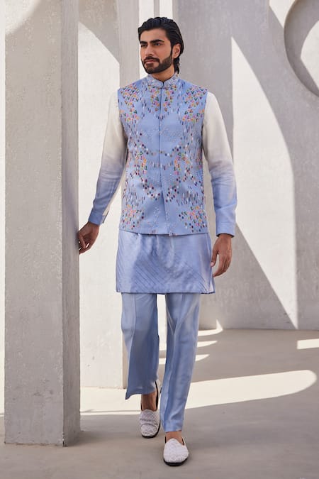 Yajy By Aditya Jain Frosted Blaze Kurta Jacket Set 