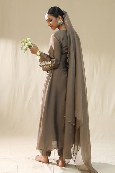 Arpita Sulakshana Mocha A-Line Suit Set 