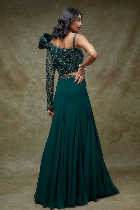 FATIZ Emerald Green Designer Lehenga Set 