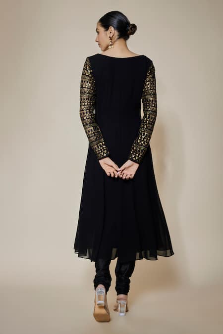FATIZ Black Designer Anarkali Set 