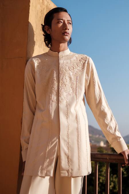 Buy Amaare Beige Cotton, Silk Embroidery Mandala Kurta Set Online at Aza Fashions Buy_Amaare_Beige Cotton, Silk Embroidery Mandala Kurta Set _Online_at_Aza_Fashions