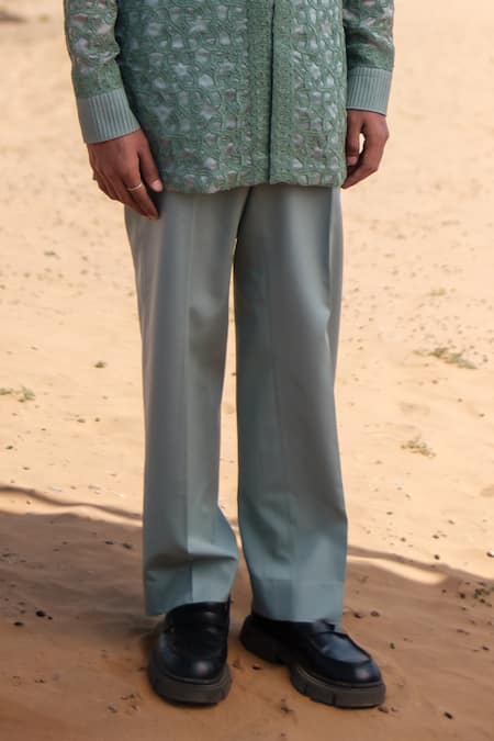 Amaare_Green Organza Embroidery Link Kurta Set _Online_at_Aza_Fashions