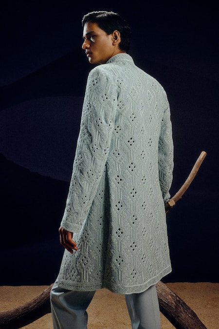 Amaare Ice Blue Designer Achkan Set 