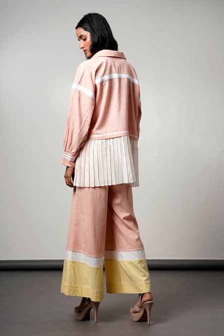 Madder Much Bellona Fluted Shirt & Wide Leg Pants Set 
