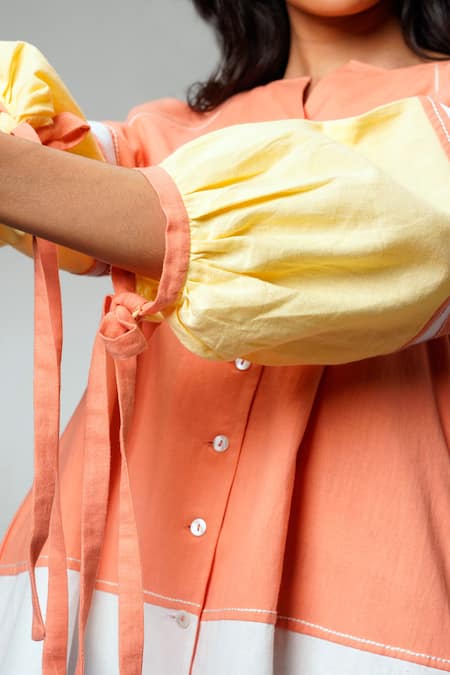 Madder Much Multi Color Cotton V-neck Block Handloom Dress Online at Aza Fashions Madder Much_Multi Color Cotton V-neck Block Handloom Dress _Online_at_Aza_Fashions