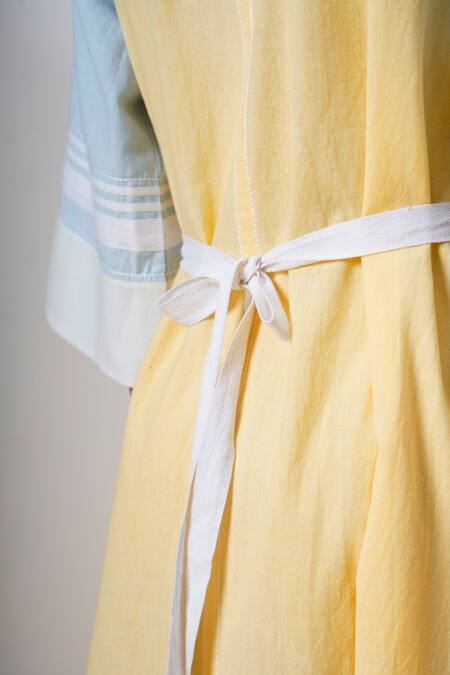 Buy_Madder Much_Multi Color Handloom Cotton Split V-neck Dress 