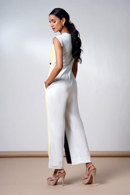 Madder Much Multi Color Handloom Cotton Jumpsuit 