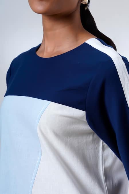 Madder Much Blue Cotton Round Neck Indigo Handloom Kurta And Pant Set at Aza Fashions Madder Much_Blue Cotton Round Neck Indigo Handloom Kurta And Pant Set _at_Aza_Fashions