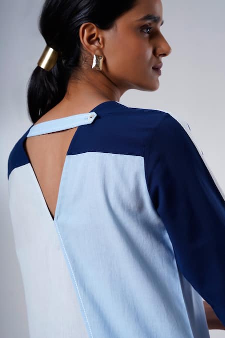 Buy Madder Much Blue Cotton Round Neck Indigo Handloom Kurta And Pant Set Buy_Madder Much_Blue Cotton Round Neck Indigo Handloom Kurta And Pant Set