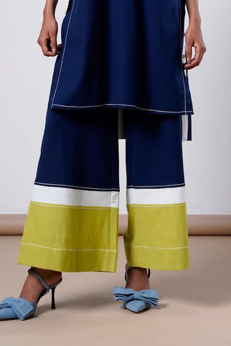 Buy Madder Much Blue Cotton Collared Indigo Handloom Kurta And Pant Set Online at Aza Fashions Buy_Madder Much_Blue Cotton Collared Indigo Handloom Kurta And Pant Set _Online_at_Aza_Fashions