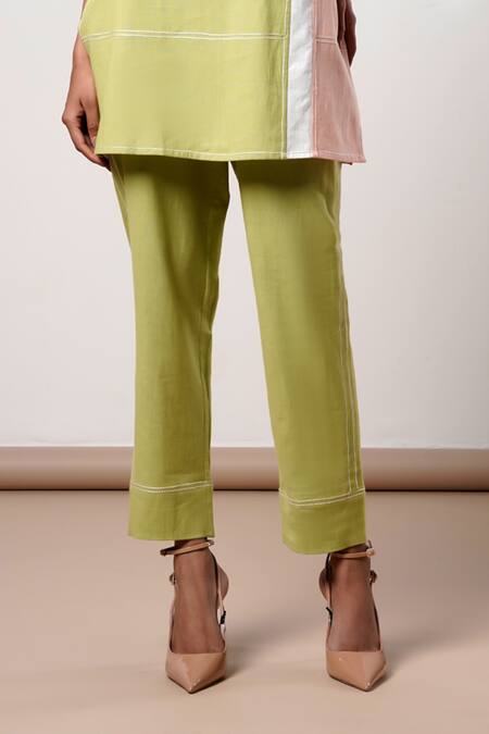 Shop Madder Much Multi Color Cotton V-neck Handloom Co-ord Set Online at Aza Fashions Shop_Madder Much_Multi Color Cotton V-neck Handloom Co-ord Set _Online_at_Aza_Fashions