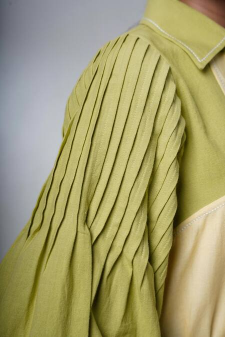 Madder Much Multi Color Cotton Collared Wild Grove Midi Dress With Belt at Aza Fashions Madder Much_Multi Color Cotton Collared Wild Grove Midi Dress With Belt _at_Aza_Fashions