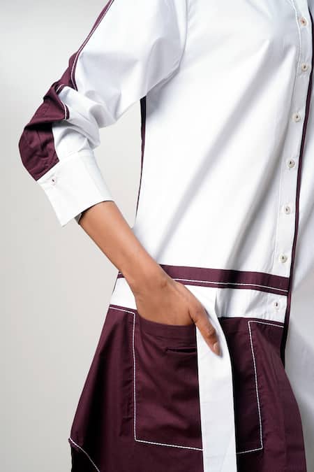 Shop Madder Much White Cotton Collared Snow And Slush Short Dress Shop_Madder Much_White Cotton Collared Snow And Slush Short Dress