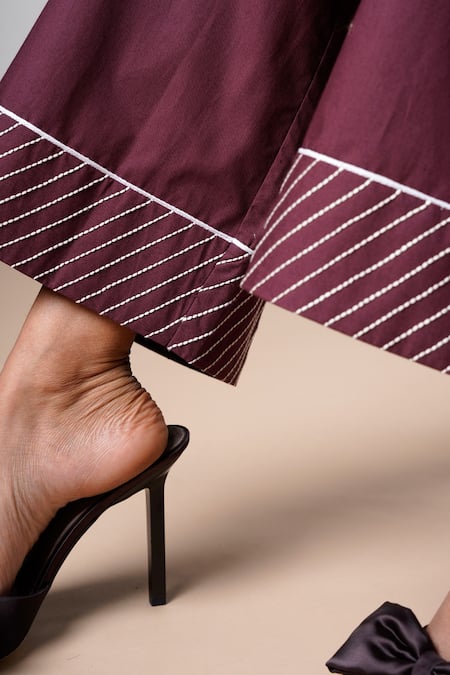 Madder Much Brown Cotton Fold And Flow Wrap Top Pant Set Online at Aza Fashions Madder Much_Brown Cotton Fold And Flow Wrap Top Pant Set _Online_at_Aza_Fashions