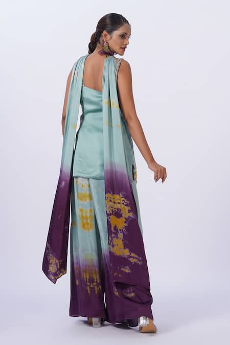 Merge Design Applique Mirror Work Kurta Set 