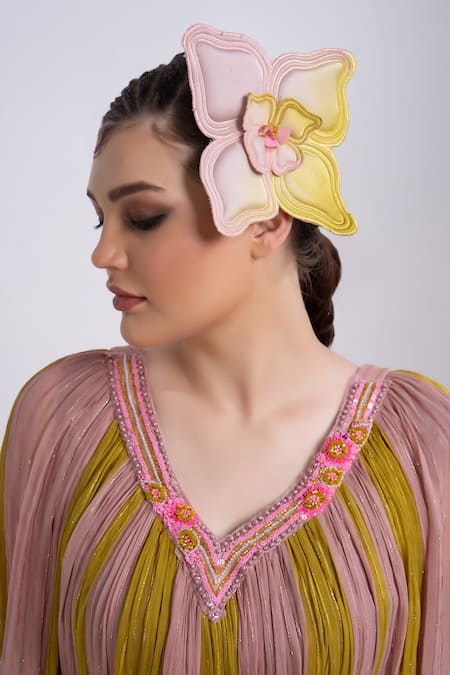 Buy_Merge Design_Multi Color Georgette Beads V-neck Kaftan _Online_at_Aza_Fashions