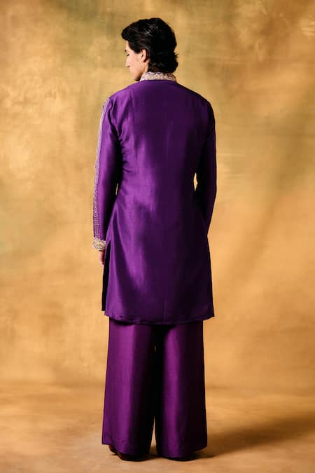 Mukti And Kavith Casa Royal Dusk Silk Kurta Set 