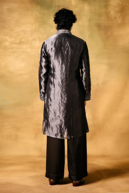 Mukti And Kavith Casa Smoky Moon Tissue Kurta Set 
