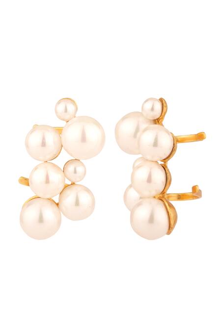 Buy_Anaash_White Pearls Bunch Ear Cuff _Online_at_Aza_Fashions