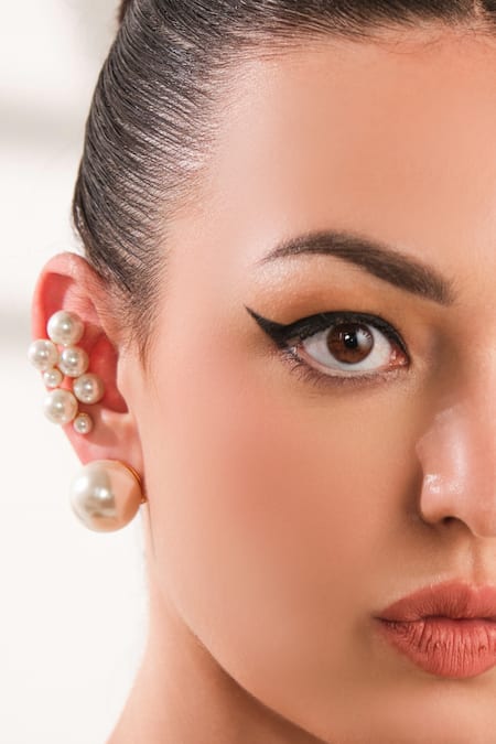 Shop_Anaash_White Pearls Bunch Ear Cuff _Online_at_Aza_Fashions