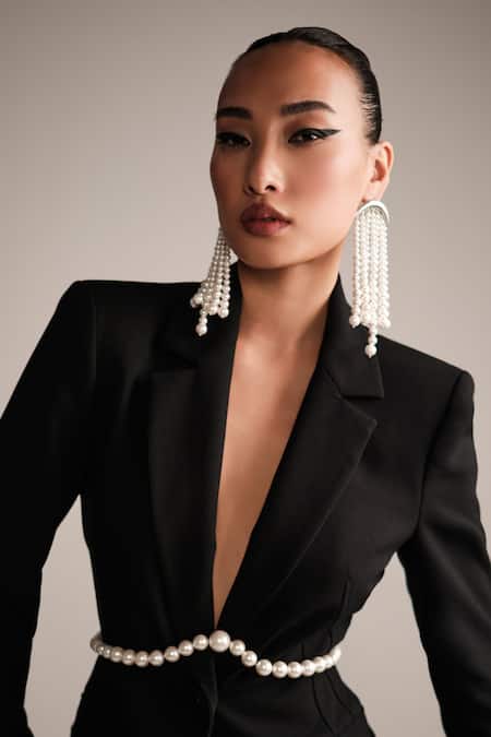 Anaash_White Pearls Lana Adjustable Underwire Belt _Online_at_Aza_Fashions