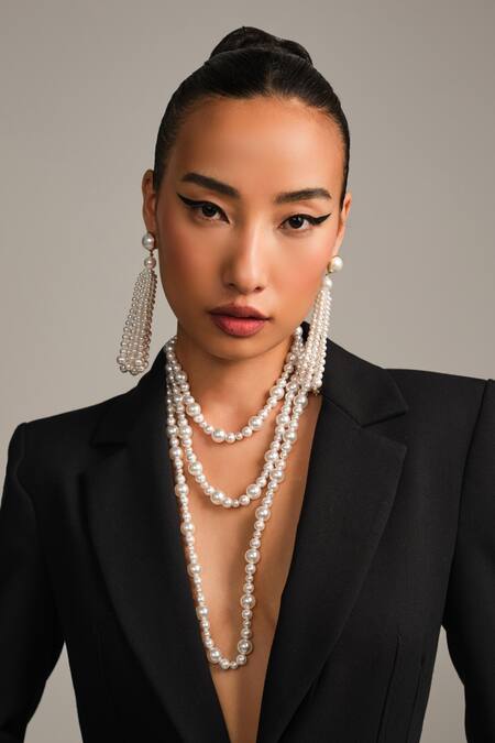 Shop_Anaash_White Pearls Detachable Belt _Online_at_Aza_Fashions