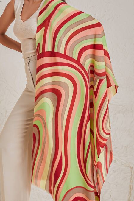 Buy SHAZA Multi Color Disruption Handpainted Pashmina Stole Online at Aza Fashions Buy_SHAZA_Multi Color Disruption Handpainted Pashmina Stole _Online_at_Aza_Fashions