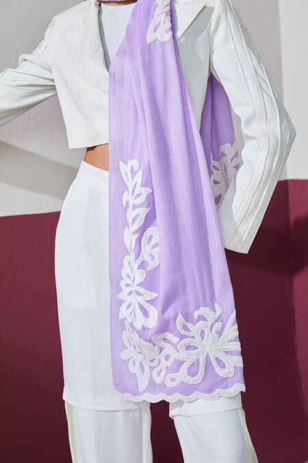 Buy SHAZA Purple Lavender Embroidered Stole Online at Aza Fashions Buy_SHAZA_Purple Lavender Embroidered Stole _Online_at_Aza_Fashions