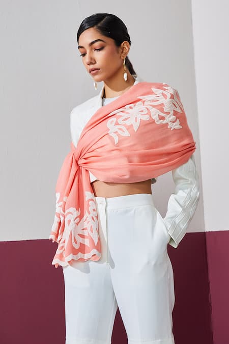 Shaza Pink Embroidered Baby Stole 