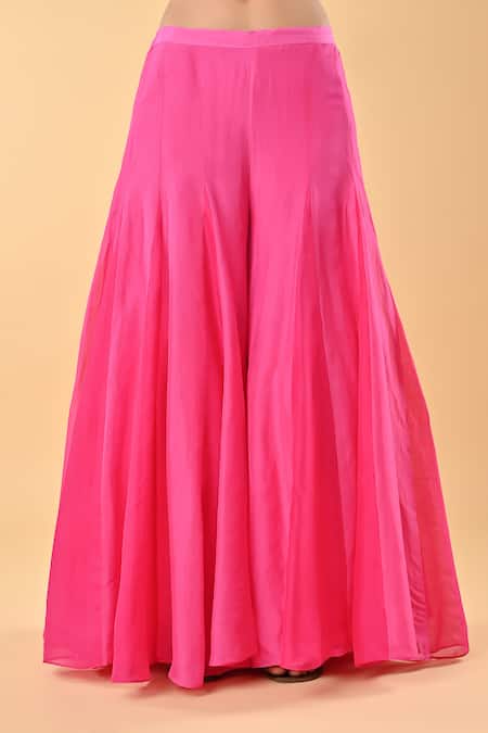 Keith Gomes Pink Silk Organza Embroidery, Sequins Round Neck Designer Tunic Set Online at Aza Fashions Keith Gomes_Pink Silk Organza Embroidery, Sequins Round Neck Designer Tunic Set _Online_at_Aza_Fashions