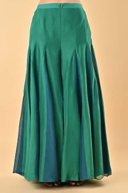 Buy Keith Gomes Green Silk Organza Embroidery Round Neck Tunic And Palazzo Set Online at Aza Fashions Buy_Keith Gomes_Green Silk Organza Embroidery Round Neck Tunic And Palazzo Set _Online_at_Aza_Fashions