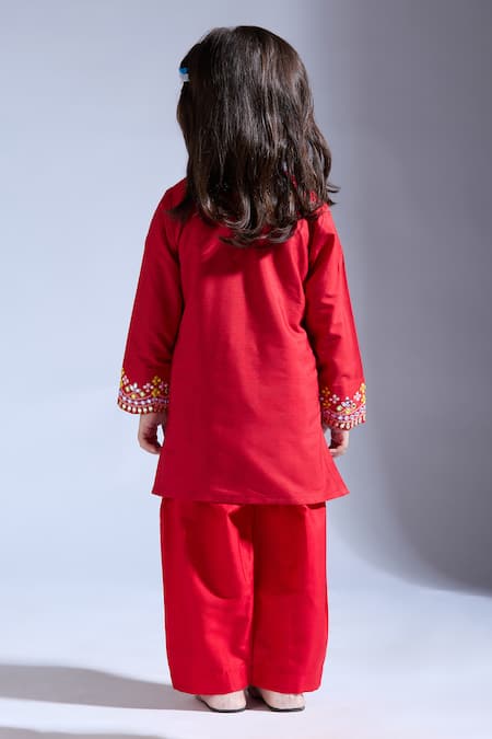 Neha Gursahani Red Designer Kurta Pant Set 