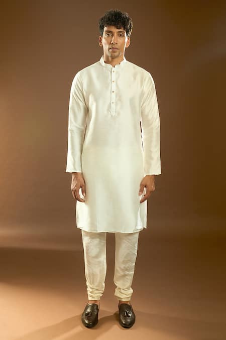 Shop_Arihant Rai Sinha_Pink Jacquard, Silk Embroidery Floral Pattern Bundi And Kurta Set _Online_at_Aza_Fashions