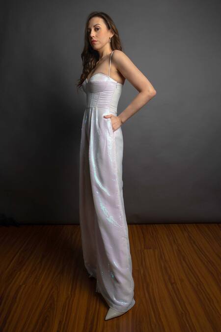 Shop_Emblaze_White Georgette Sequins Sweetheart Neck Corset Jumpsuit _Online_at_Aza_Fashions