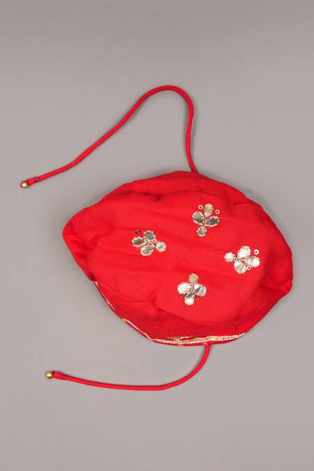 Little Brats_Red Cotton Embroidery Floral Boys Kurta Set _at_Aza_Fashions