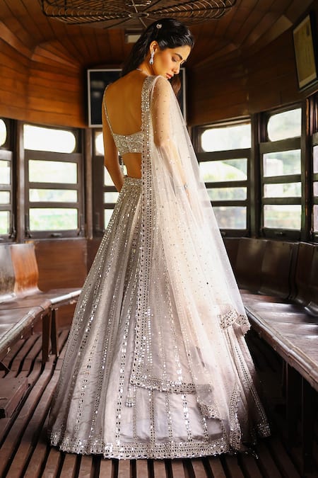 Sabe Designer Silver Grey Aaravi Lehenga Set 