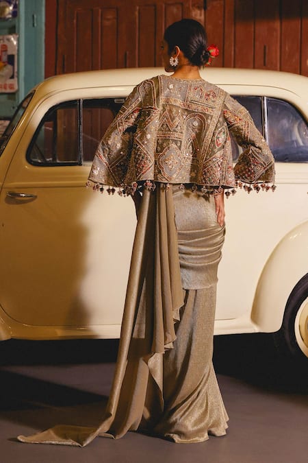 Sabe Designer Pre-Draped Saree Set 