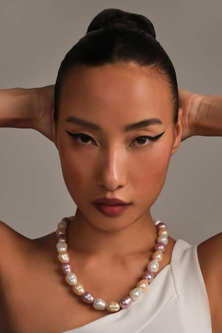 Anaash Multicolor Statement Oval Necklace 