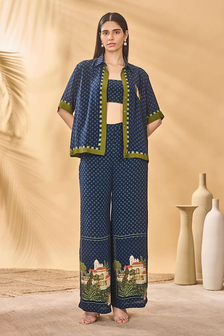 Masaba Midnight Holiday Home Shirt Trouser Set 