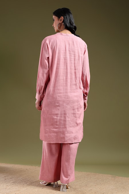 Tashee Pink Linen Kurta with Pant 
