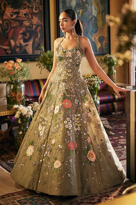 Sahil Kochhar Embroidered Organza Gown 