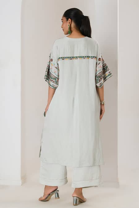 Saahiil Kapoor Mint Embroidered Kurta & Pant Set 