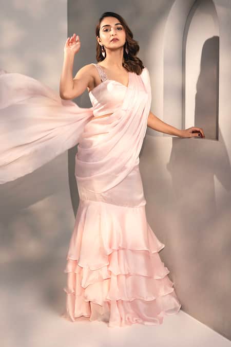 Dajwaree Designer Pre-Draped Skirt Saree Set 