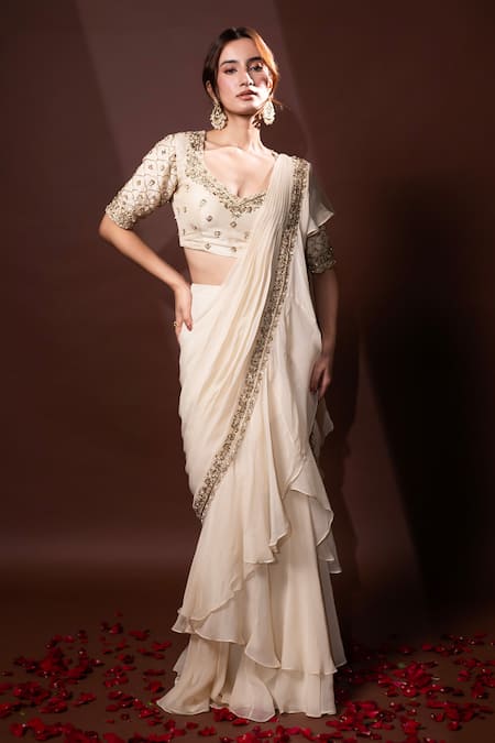 Dajwaree Designer Nargis Organza Silk Saree Set 