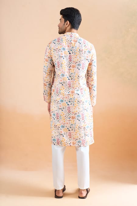 Arihant Rai Sinha Digital Printed Cream Kurta Set 