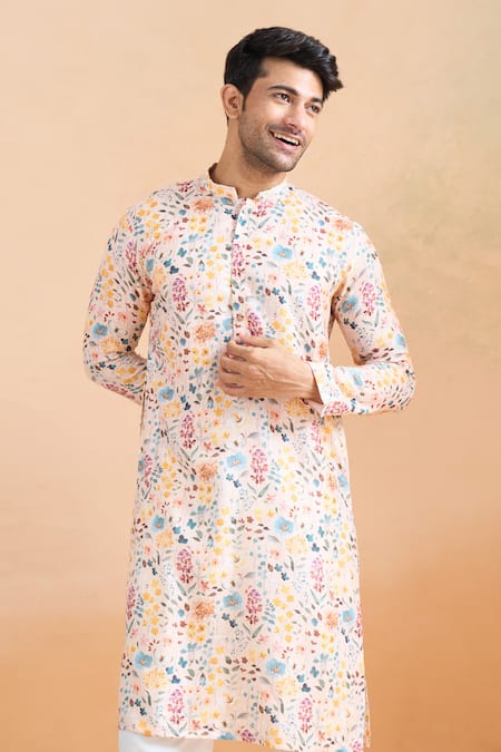 Arihant Rai Sinha Cream Cotton Digital Printed Kurta Set at Aza Fashions Arihant Rai Sinha_Cream Cotton Digital Printed Kurta Set _at_Aza_Fashions