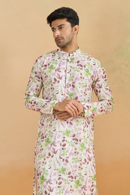 Arihant Rai Sinha Cream Cotton Digital Printed Kurta Set Online at Aza Fashions Arihant Rai Sinha_Cream Cotton Digital Printed Kurta Set _Online_at_Aza_Fashions