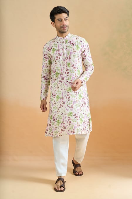 Arihant Rai Sinha Digital Printed Cream Kurta Set 