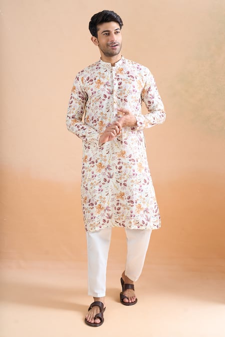 Arihant Rai Sinha Digital Printed Cream Kurta Set 