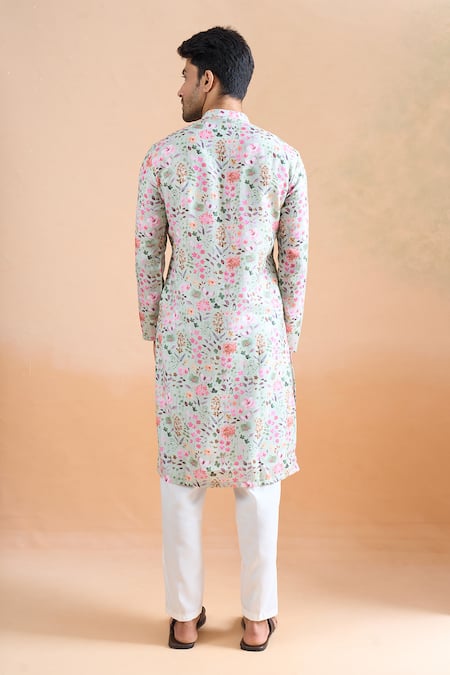 Arihant Rai Sinha Light Pista Green Digital Print Kurta Set 